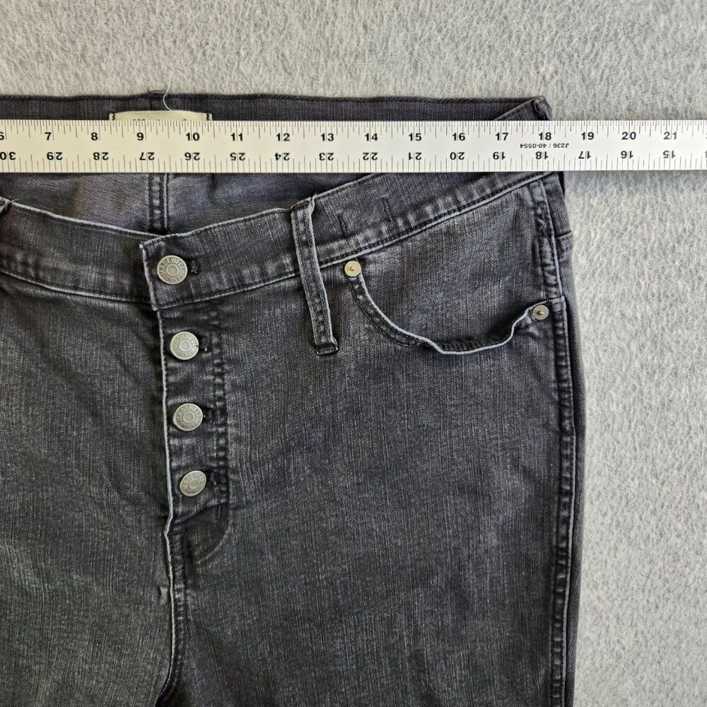 Madewell Jeans Womens 34P Petite Black 10" High Rise Skinny Raw Hem Button Fly - Picture 12 of 16